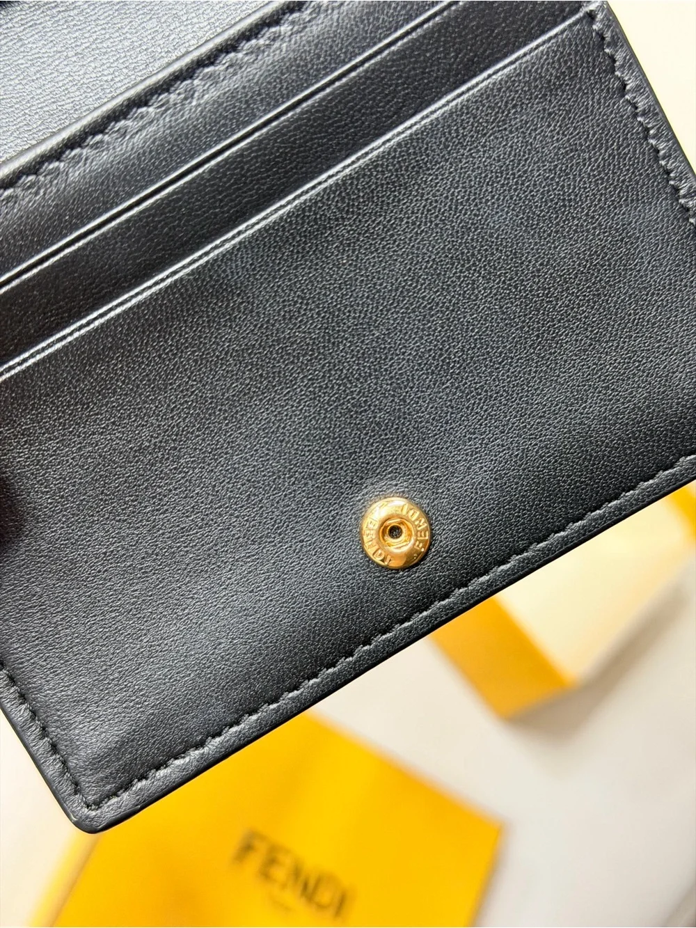Discontinued Fendi Black & White FF Monogram Logo Leather Bifold Wallet Trendy